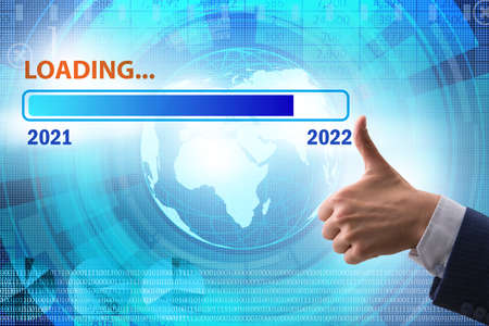 Concept of transitioning from year 2021 to 2022