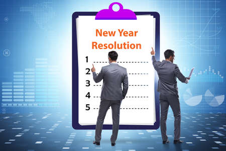 Businessman in new year resolution conceptの写真素材