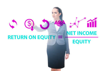 Businesswoman in return on equity concept