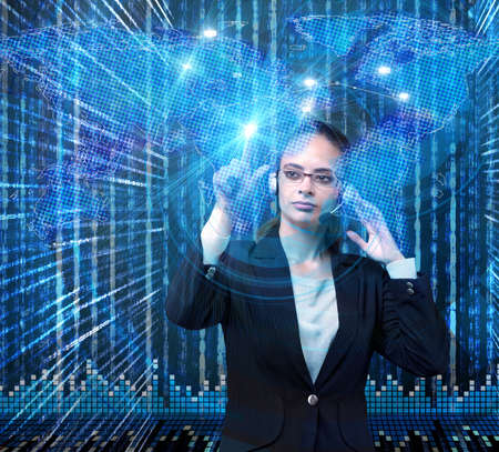 Data mining concept with businesswoman