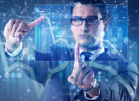 Man in stock trading business concept