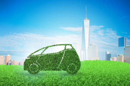 Concept of ecological electric carの写真素材