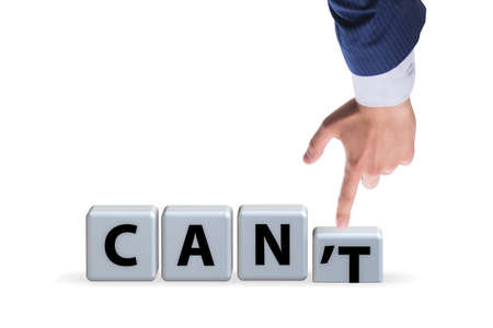 Determination concept with rotating cubesの写真素材