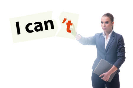 Concept of can and cantの写真素材