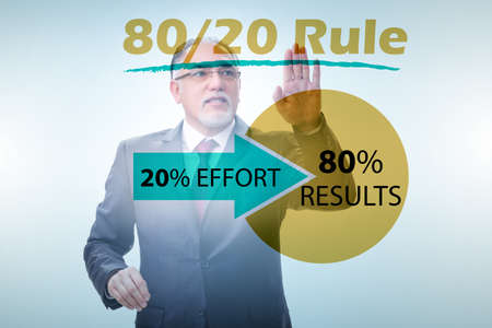 Businessman in pareto rule illustrationの写真素材