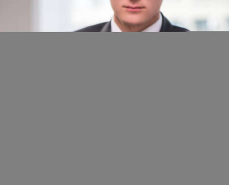 Businessman with light bulb in idea conceptの写真素材