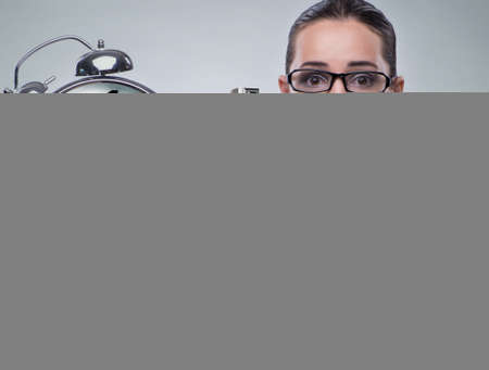 Businesswoman in high interest rates conceptの写真素材