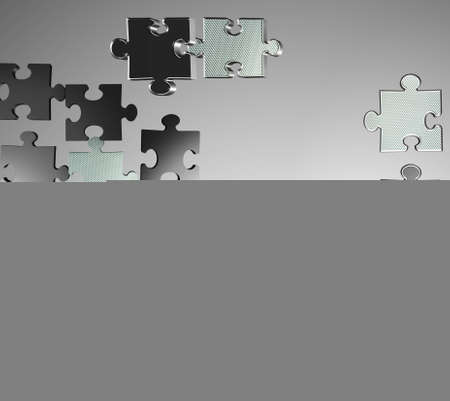 Business concept of teamwork with puzzle piecesの写真素材