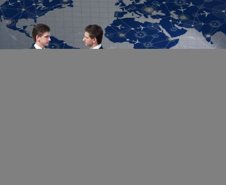 Twin brothers in business conceptの写真素材