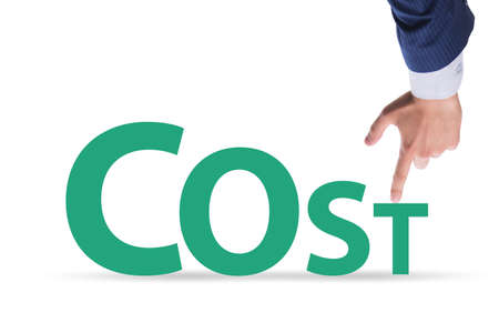 Cost optimisation concept with falling costsの写真素材
