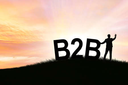 Business to business concept with businessmanの写真素材