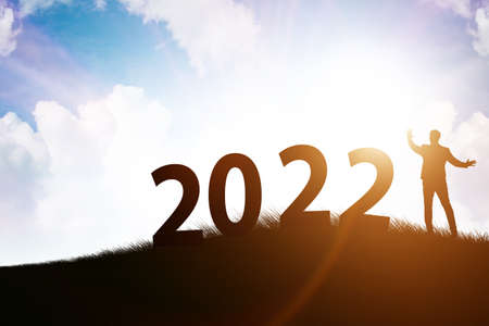 Concept of new year of 2022 with business peopleの写真素材