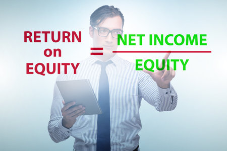 Businessman in return on equity conceptの写真素材