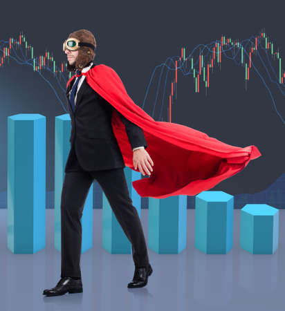 Man in red cover in business conceptの写真素材