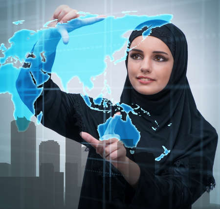 Muslim arab businesswoman in business conceptの写真素材