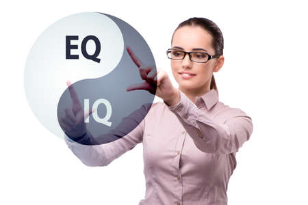 EQ and IQ skill concepts with businesswomanの写真素材