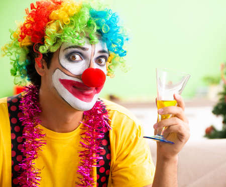 Funny clown in Christmas celebration conceptの写真素材