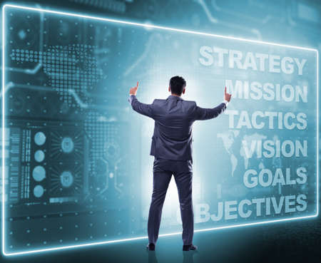 Businessman in strategic planning conceptの写真素材