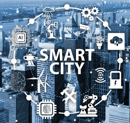 Concept of smart city and internet of thingsの写真素材
