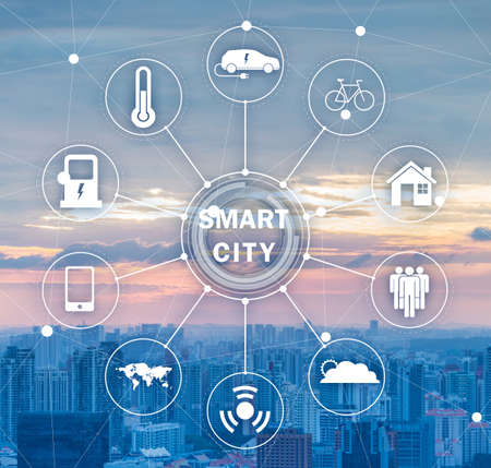 Concept of smart city and internet of thingsの写真素材