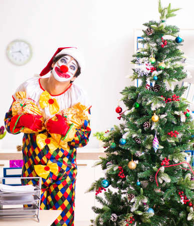 Funny clown in Christmas celebration conceptの写真素材