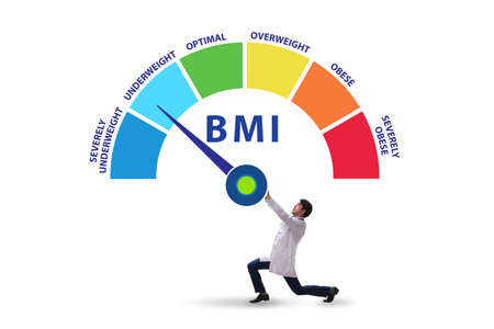 Concept of BMI - body mass index with nutritionistの写真素材
