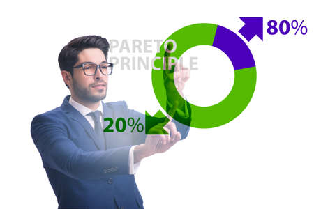 Businessman in pareto rule illustrationの写真素材