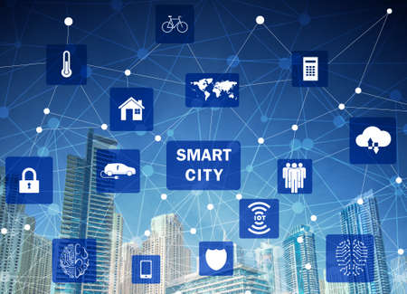 Concept of smart city and internet of thingsの写真素材