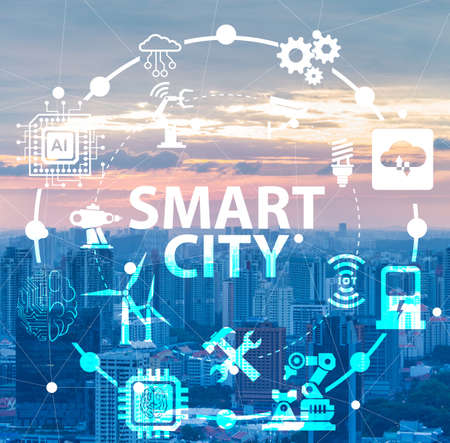 Concept of smart city and internet of thingsの写真素材