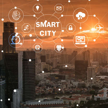 Concept of smart city and internet of thingsの写真素材