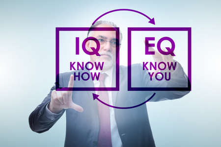 EQ and IQ skill concepts with businessmanの写真素材