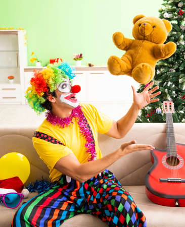 Funny clown in Christmas celebration conceptの写真素材