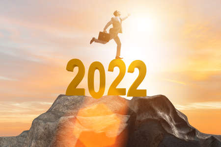 Concept of new year of 2022 with business peopleの写真素材