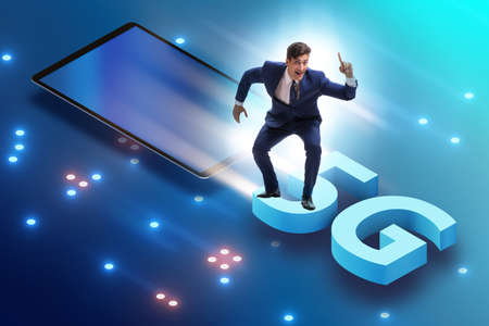 5G technology telecommuications concept - isometric projectionの写真素材