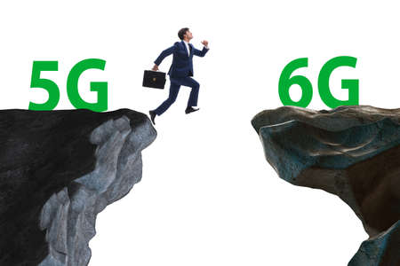 Concept of moving from 5g technology to 6gの写真素材