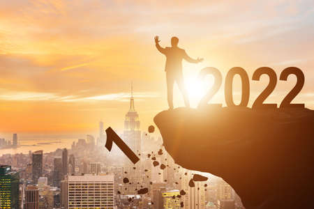 Concept of transition from 2021 to 2022の写真素材