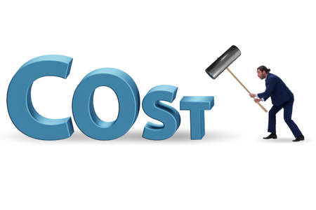 Cost optimisation concept with falling costsの写真素材