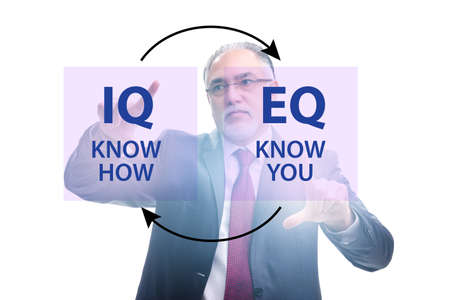EQ and IQ skill concepts with businessmanの写真素材