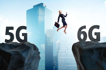 Concept of moving from 5g technology to 6gの写真素材
