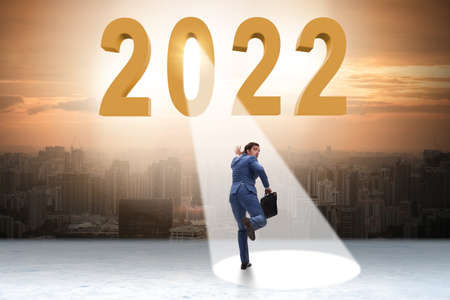 Concept of 2022 in the spotlightの写真素材