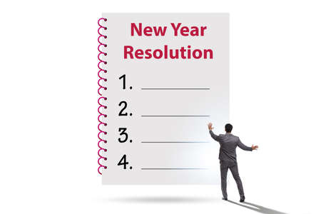 Businessman in new year resolution conceptの写真素材