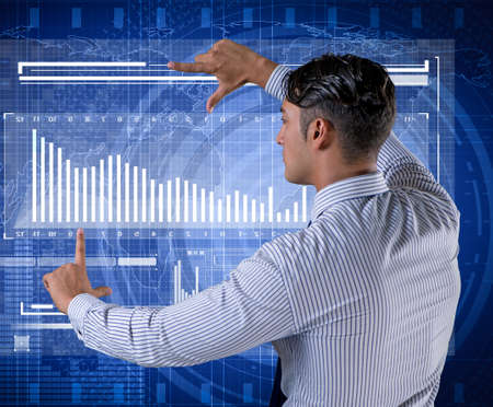 Man in stock exchange trading concept