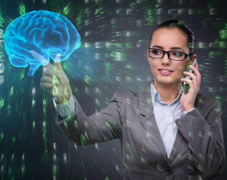Businesswoman in artificial intelligence conceptの写真素材