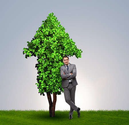 Businessman in sustainable green development conceptの写真素材