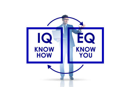 EQ and IQ skill concepts with businessmanの写真素材