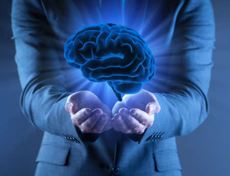 Businessman in artificial intelligence concept