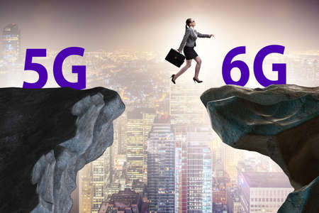 Concept of moving from 5g technology to 6gの写真素材