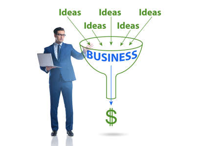 Businessman in ideas generation conceptの写真素材