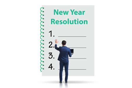 Businessman in new year resolution conceptの写真素材
