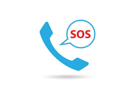 Concept of SOS - distress call in case of dangerの写真素材